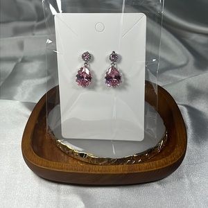 Pink Earring Pear Shape